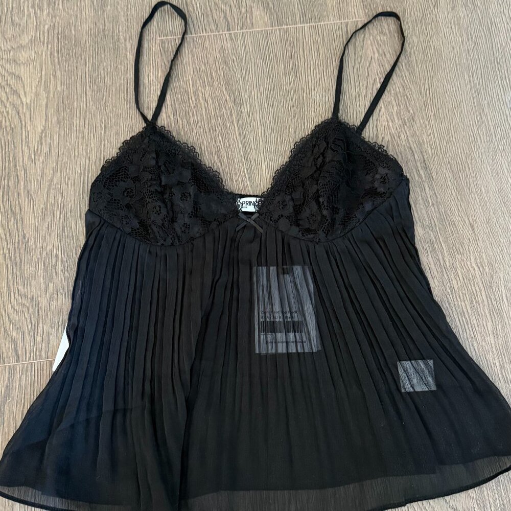 Princess Polly Black Sheer Tank - New with Tags